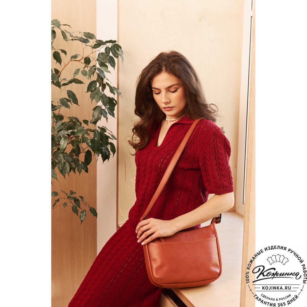 Женская кожаная сумка "Нева" (коньяк)